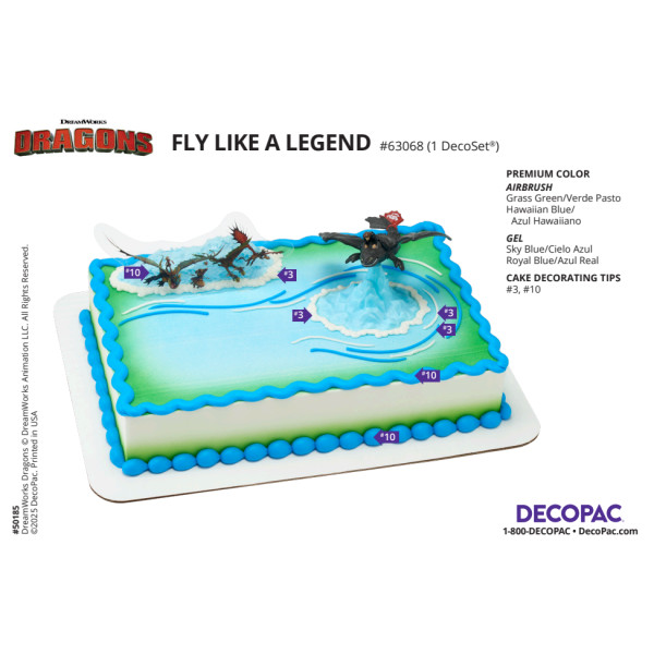 DreamWorks How to Train Your Dragon Fly Like a Legend Cake Decorating Instruction Card