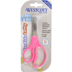 5" Lefty Hard Handle Kids Scissors, Blunt, Assorted Colors (No Color Choice)