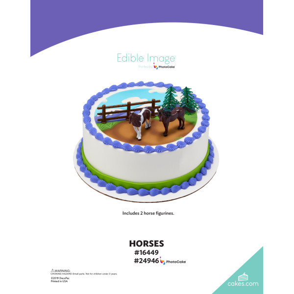 Horses The Magic of Cakes® PhotoCake® Enhanced Round Background Page