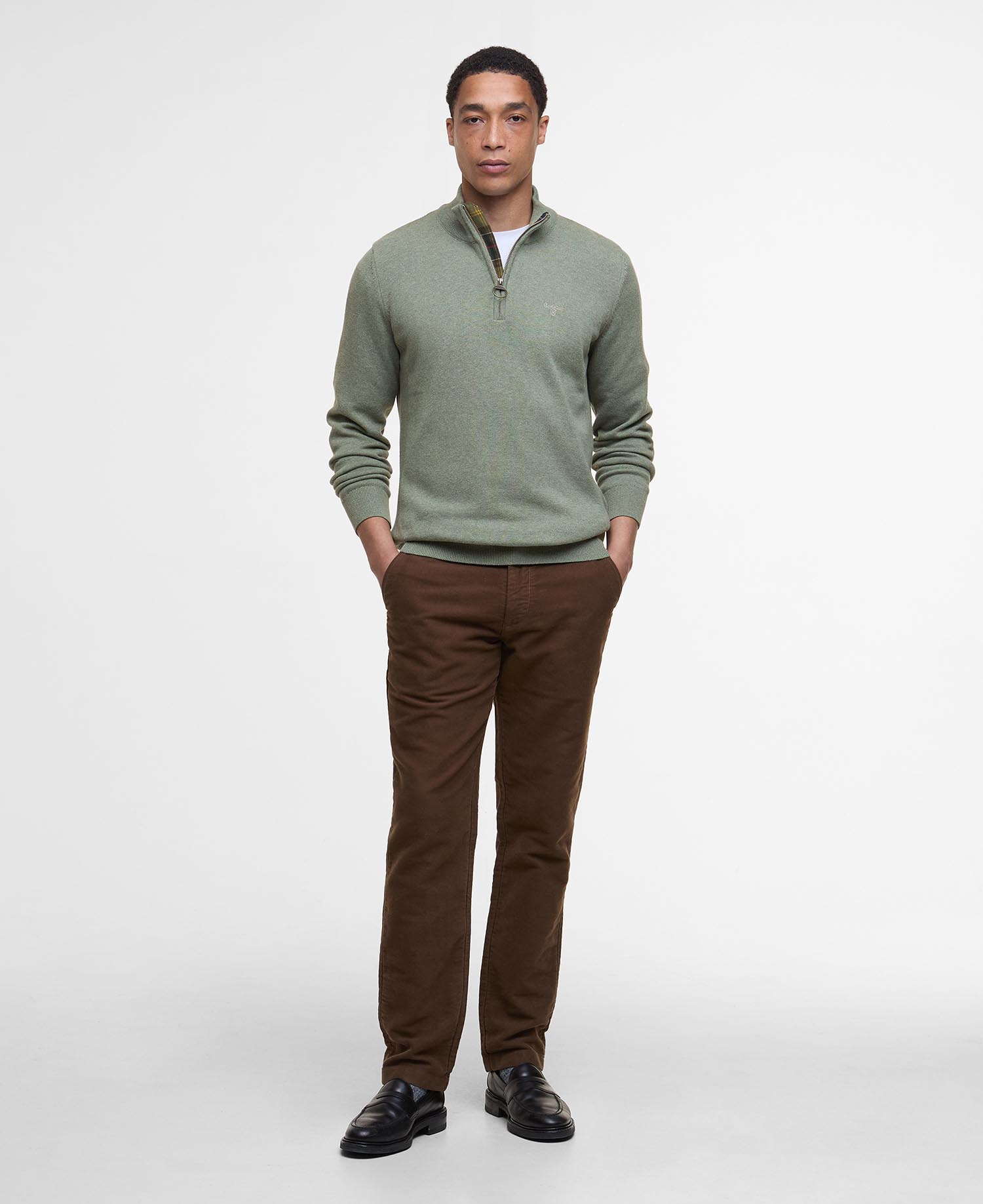 Pullover Cotton Half Zip image number 1