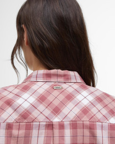 Angelonia Oversized Long-Sleeved Shirt Tea Rose/Cloud Check