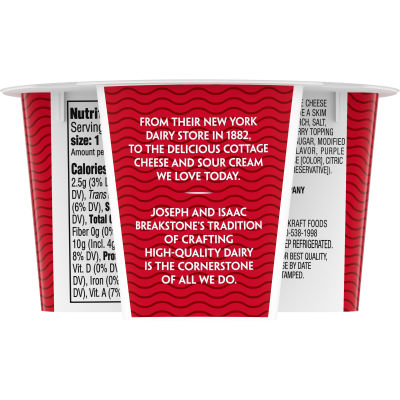 Breakstone's Cottage Doubles Lowfat Cottage Cheese & Raspberry Topping 2% Milkfat, 4.7 oz Cup