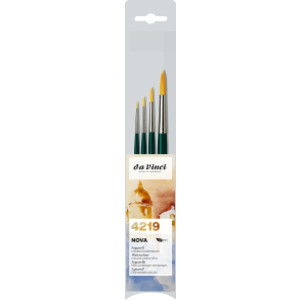NOVA Model Painting Brushes, Synthetic, All Paint Types, Round, Series 1570, Assorted Sizes, 4 Brush Set
