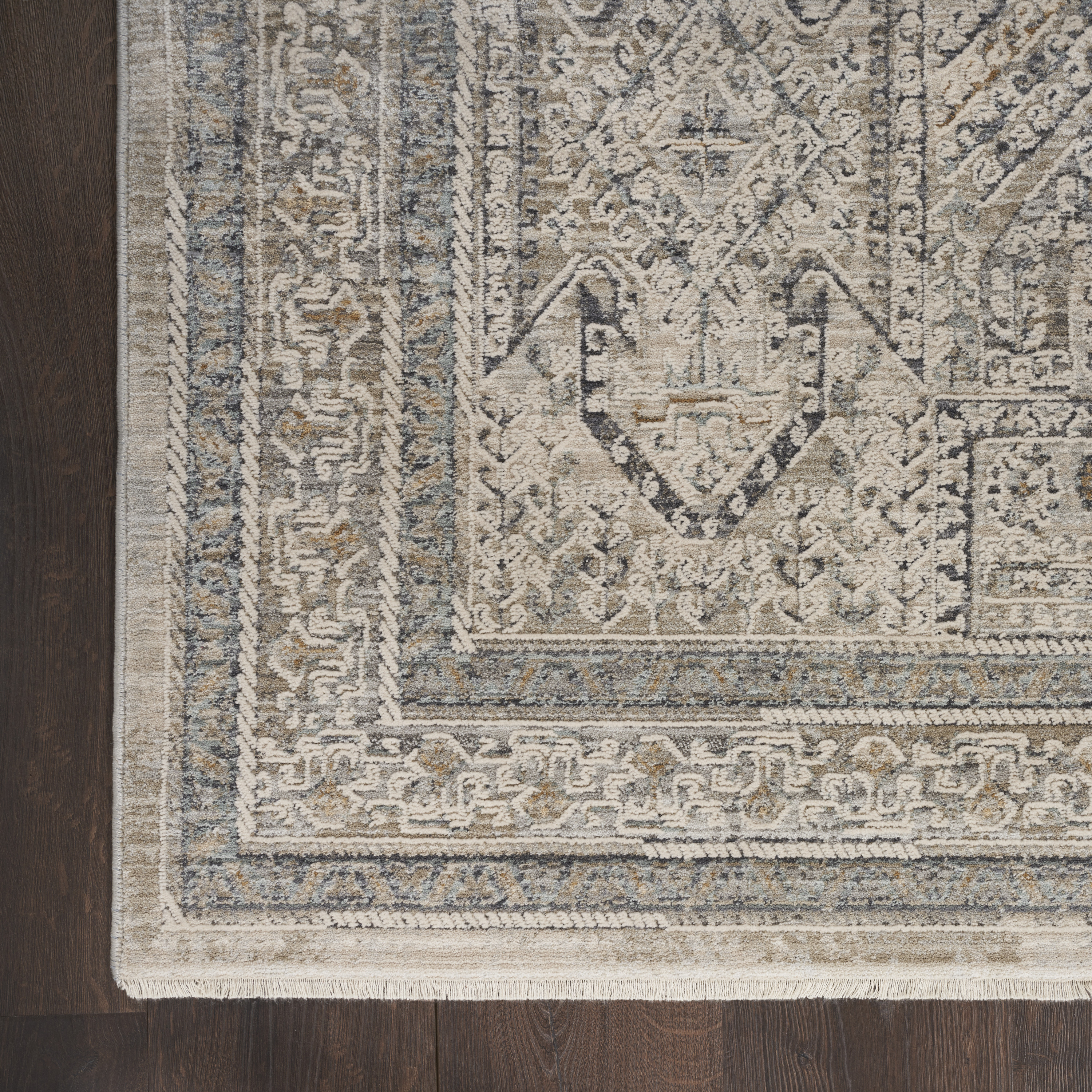 Nourison Lynx 12' x 15'9" Ivory Grey Blue Vintage Indoor Rug