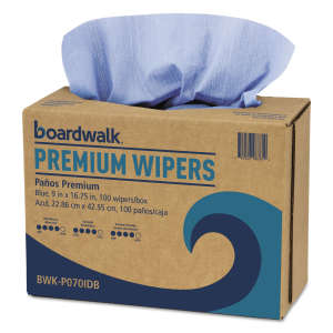 Boardwalk, Premium, 1 ply, 9.00"x16.75", Hydroentangled, Industrial Wipers, Blue