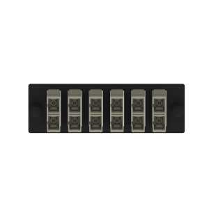 Fiber Optic Adapter Panel, SC Interface, Multimode, Rack/Wall Mount, Electric Ivory