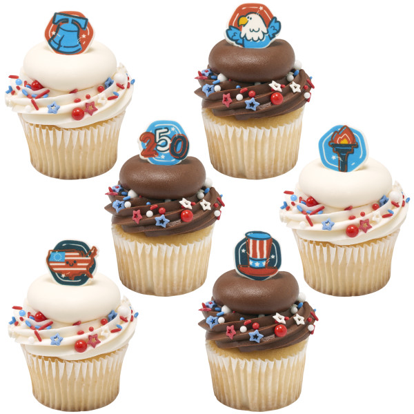 Celebrate America Assortment - Red 3 Free Sweet Décor® Edible Decorations
