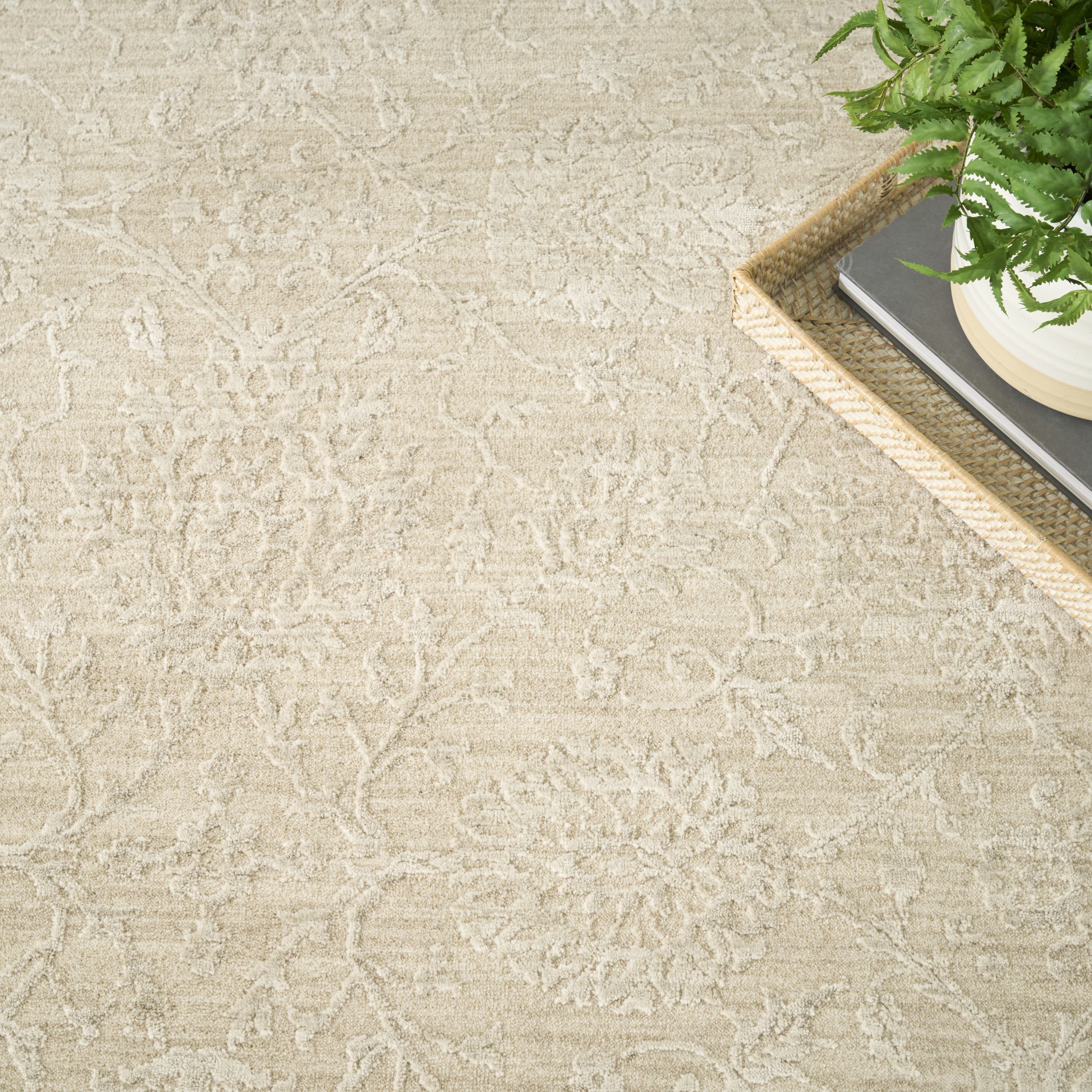 Nourison Moonlit 5'3" x 7'6" Beige Vintage Indoor Rug