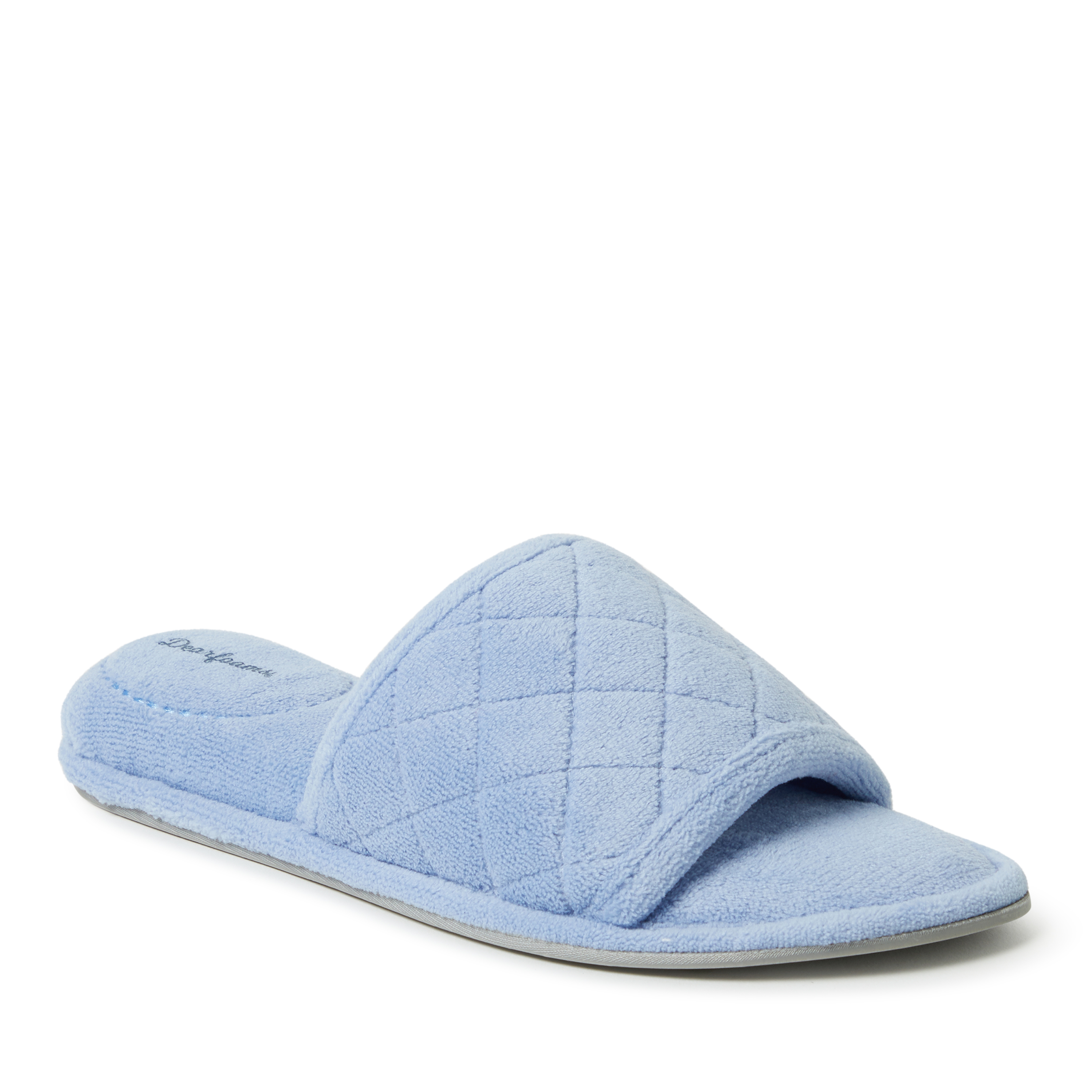 Dearfoams Women's Beatrice Quilted Microfiber Terry Shower Slide House Slipper - 第 16/34 張圖片