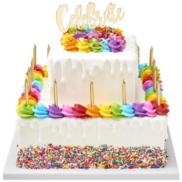 Stacked 2-Tier Square 6" & 10" Cake Structure Set