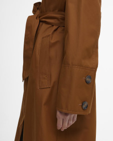 Beatrix Showerproof Trench Coat Rust Brown/Sky Dress Tartan