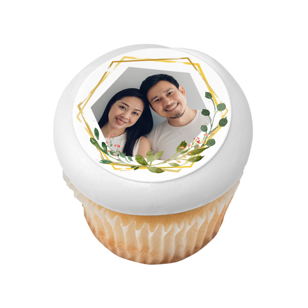 Leaves Geometric PhotoCake® Edible Image® Frame