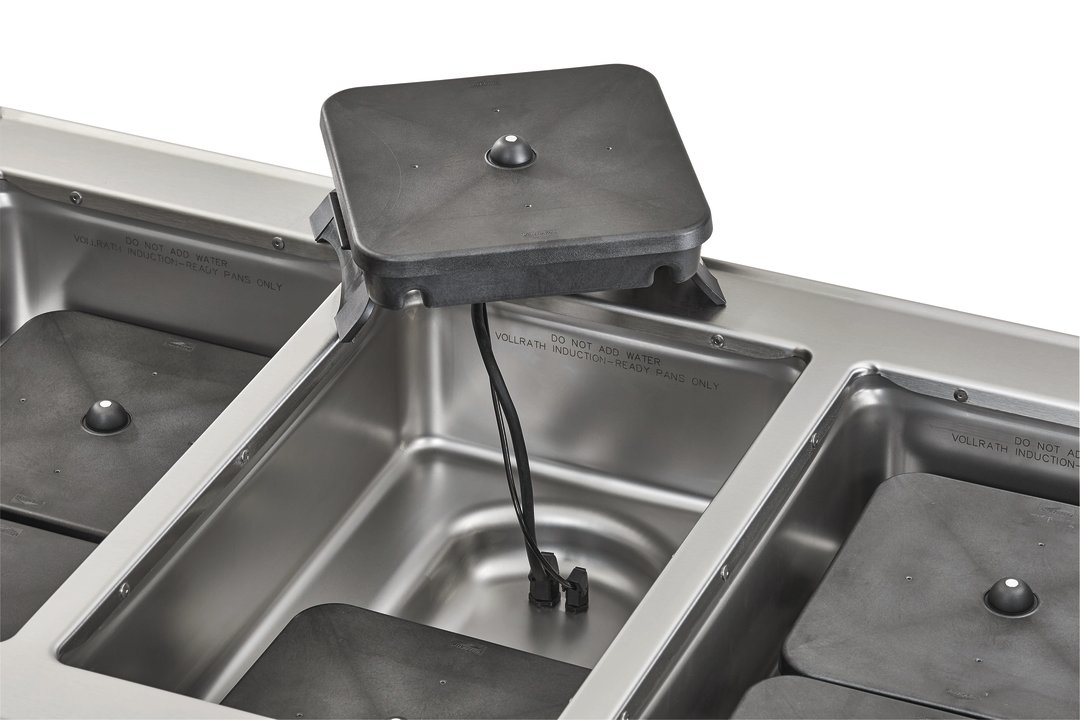 Two-well 120-volt modular drop-in dry induction hot well