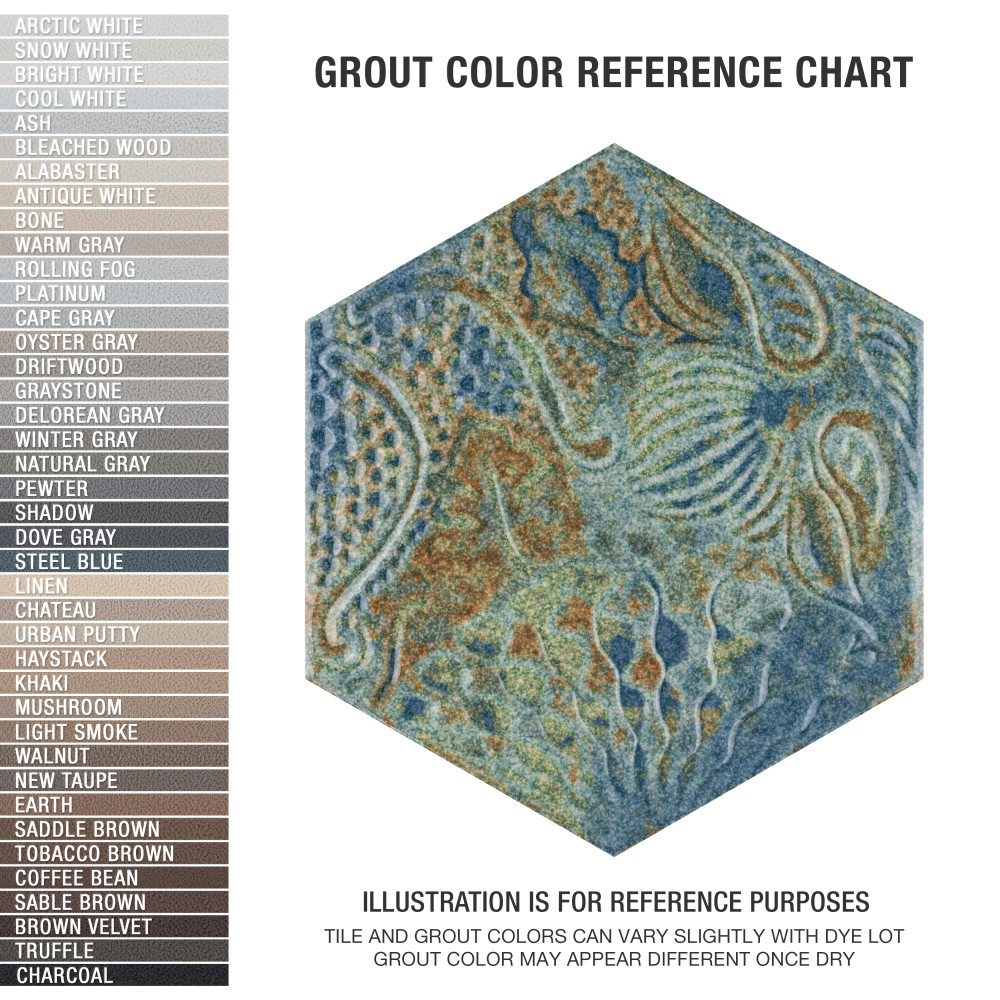 Sample – Gaudi React Hex Ocean Porcelain Floor and Wall Tile