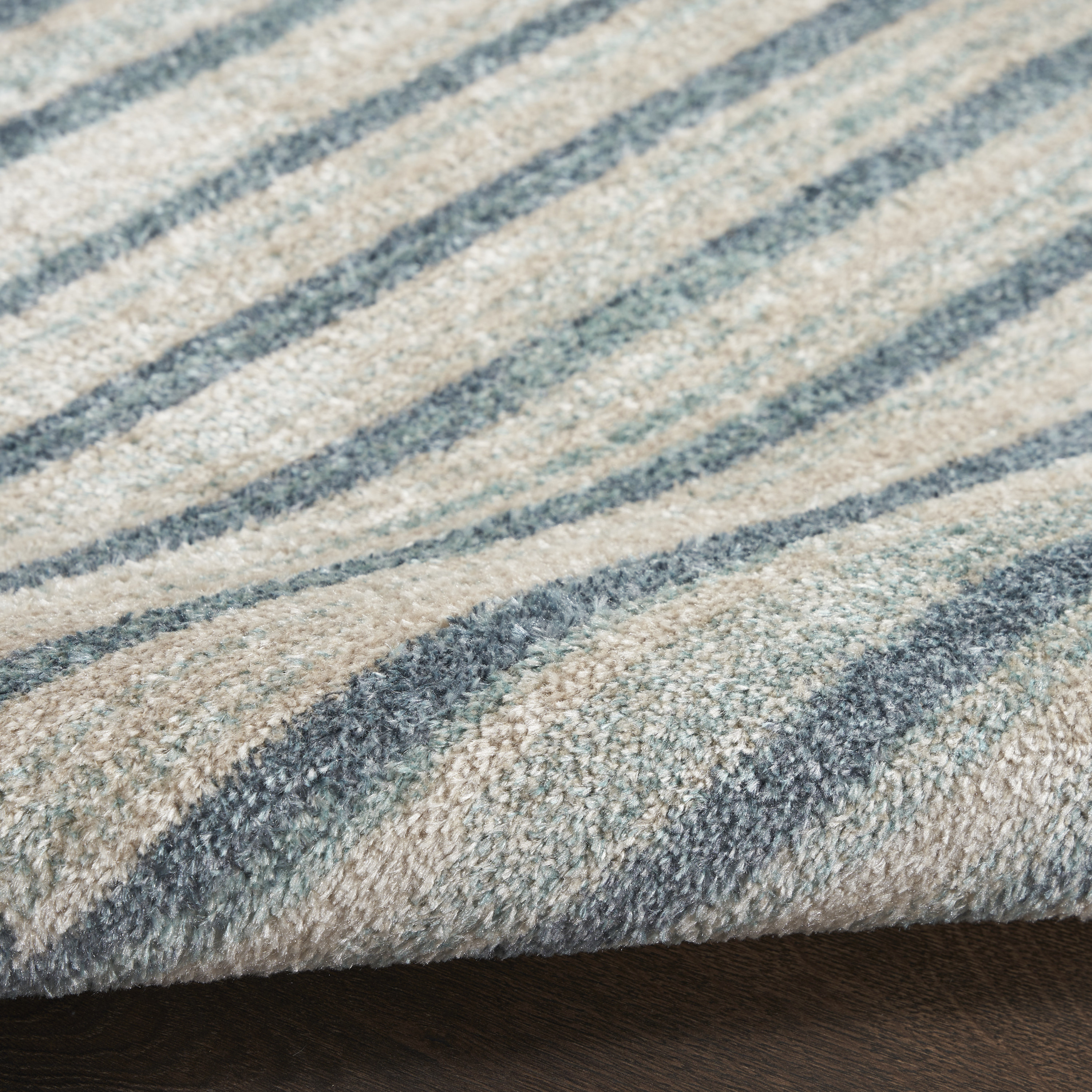 Nourison Astra Machine Washable 2' x 6' Blue Mid-Century Modern Indoor Rug