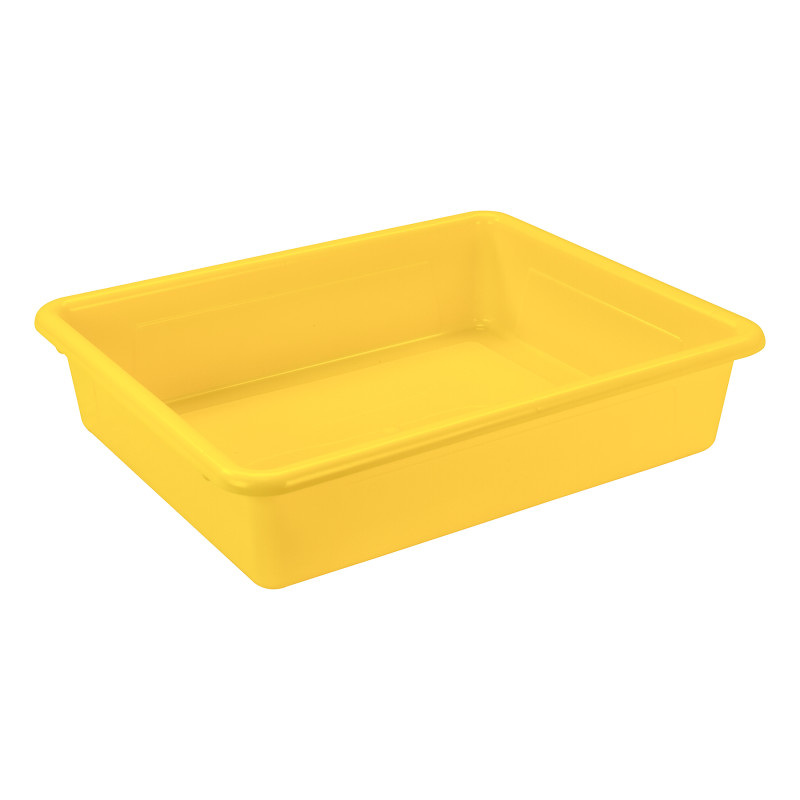 Flat Storage Tray, Yellow, Pack of 5