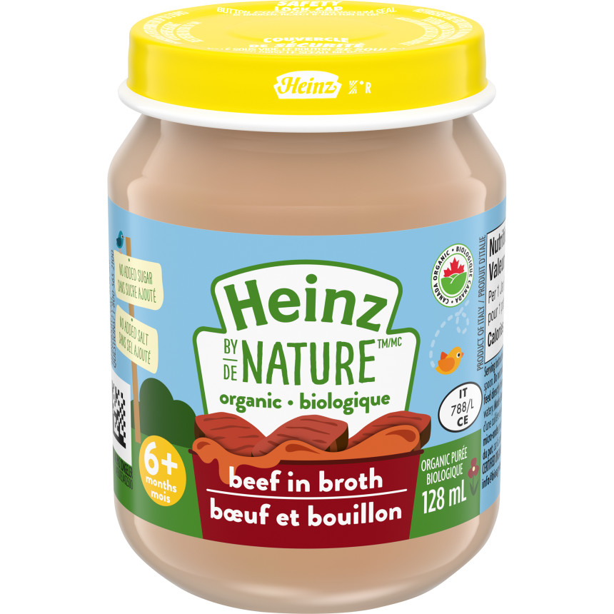 Heinz by Nature Organic Baby Food - Beef in Broth Purée title=