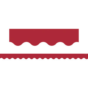 Cranberry Red Scalloped Border Trim, 35 Feet