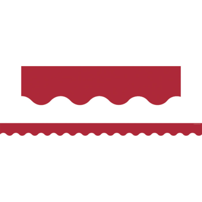 Cranberry Red Scalloped Border Trim, 35 Feet
