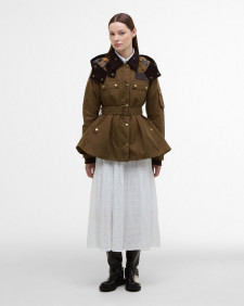 Barbour x ERDEM Datura Waxed Hood Sand/Dress Black Floral