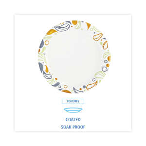 Boardwalk, Deerfield Printed Paper Plates, 6" dia, Coated/Soak Proof, Multicolor