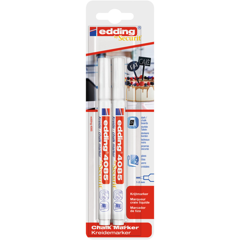 4085 Series Chalk Marker, White, Set of 2