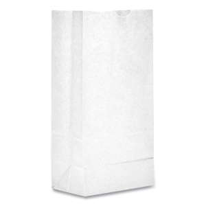 BAGGW2500, General, Grocery Paper Bags, 30 lb Capacity, #2, 4.31" x 2.44" x 7.88", White