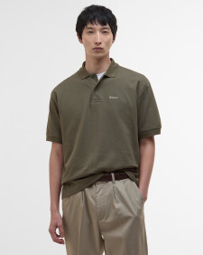 Hexham Oversized Polo Shirt Mid Olive