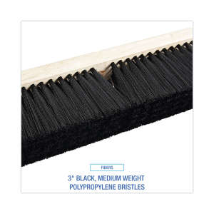 Boardwalk, 18in, Floor Brush Head, Polypropylene Bristles, Black