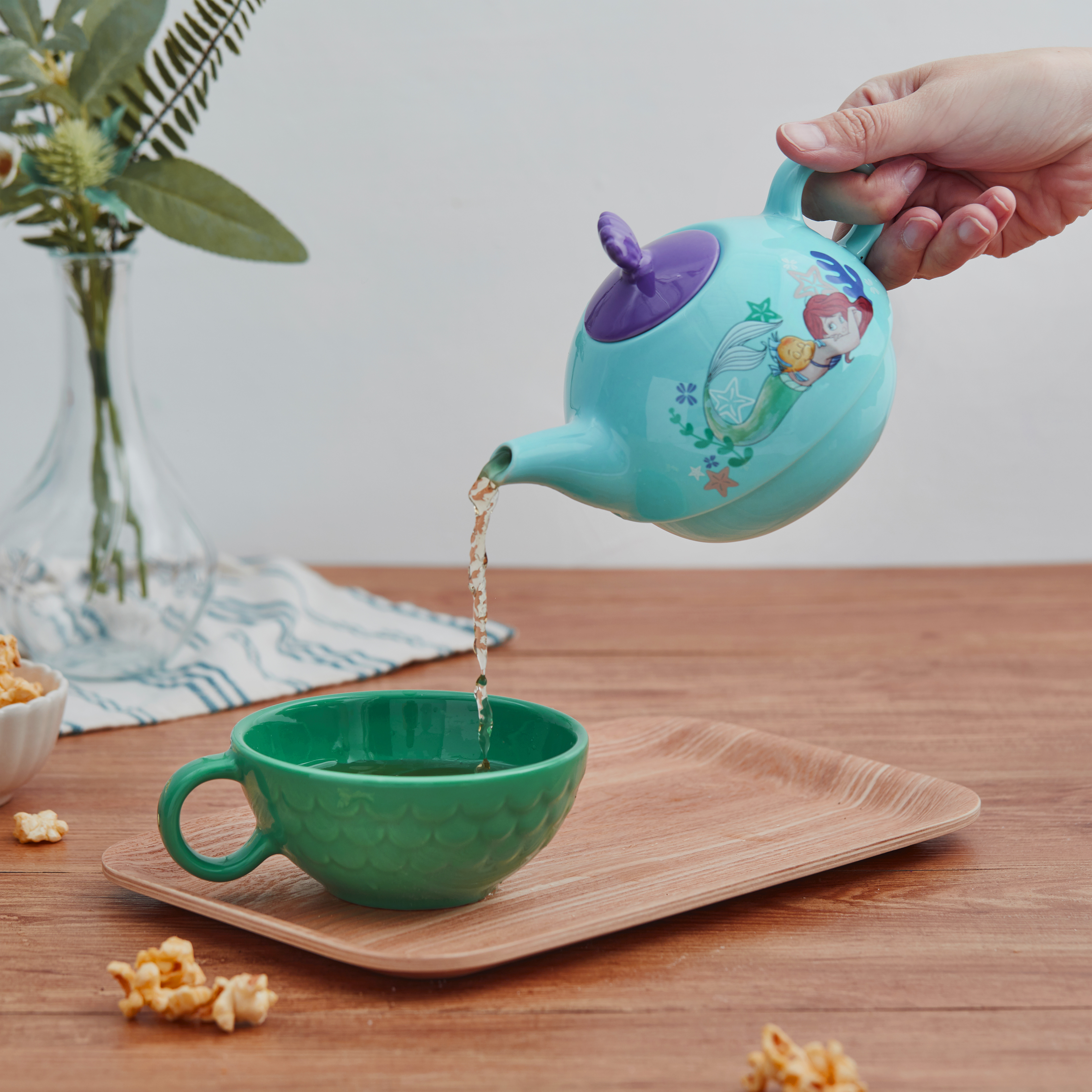Disney The Little Mermaid Sculpted Ceramic Tea Set, Princess Ariel, 4-piece set slideshow image 5 Disney The Little Mermaid Sculpted Ceramic Tea Set, Princess Ariel, 4-piece set slideshow image 5