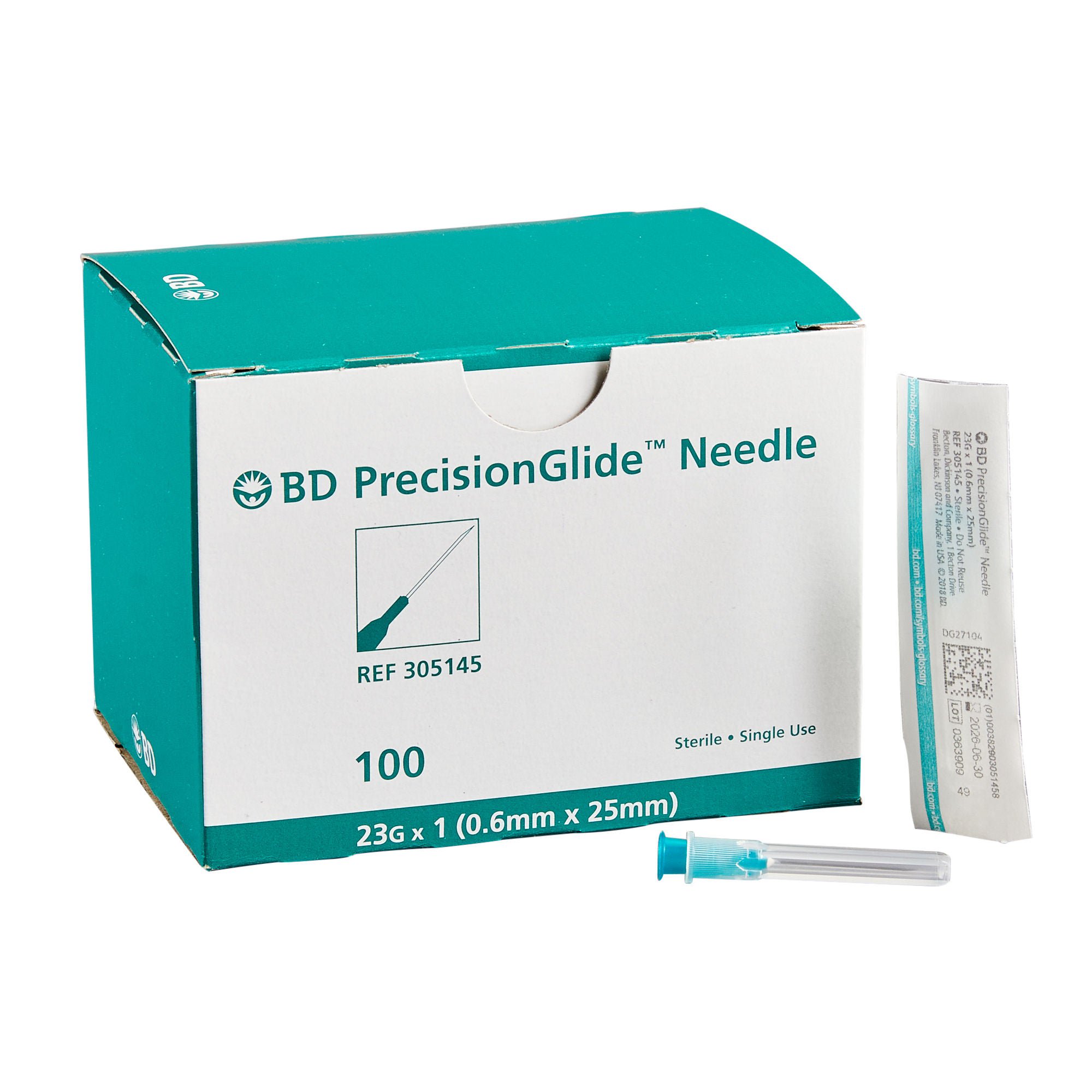 PrecisionGlide™ Hypodermic Needle, 23 Gauge, 1 Inch Length