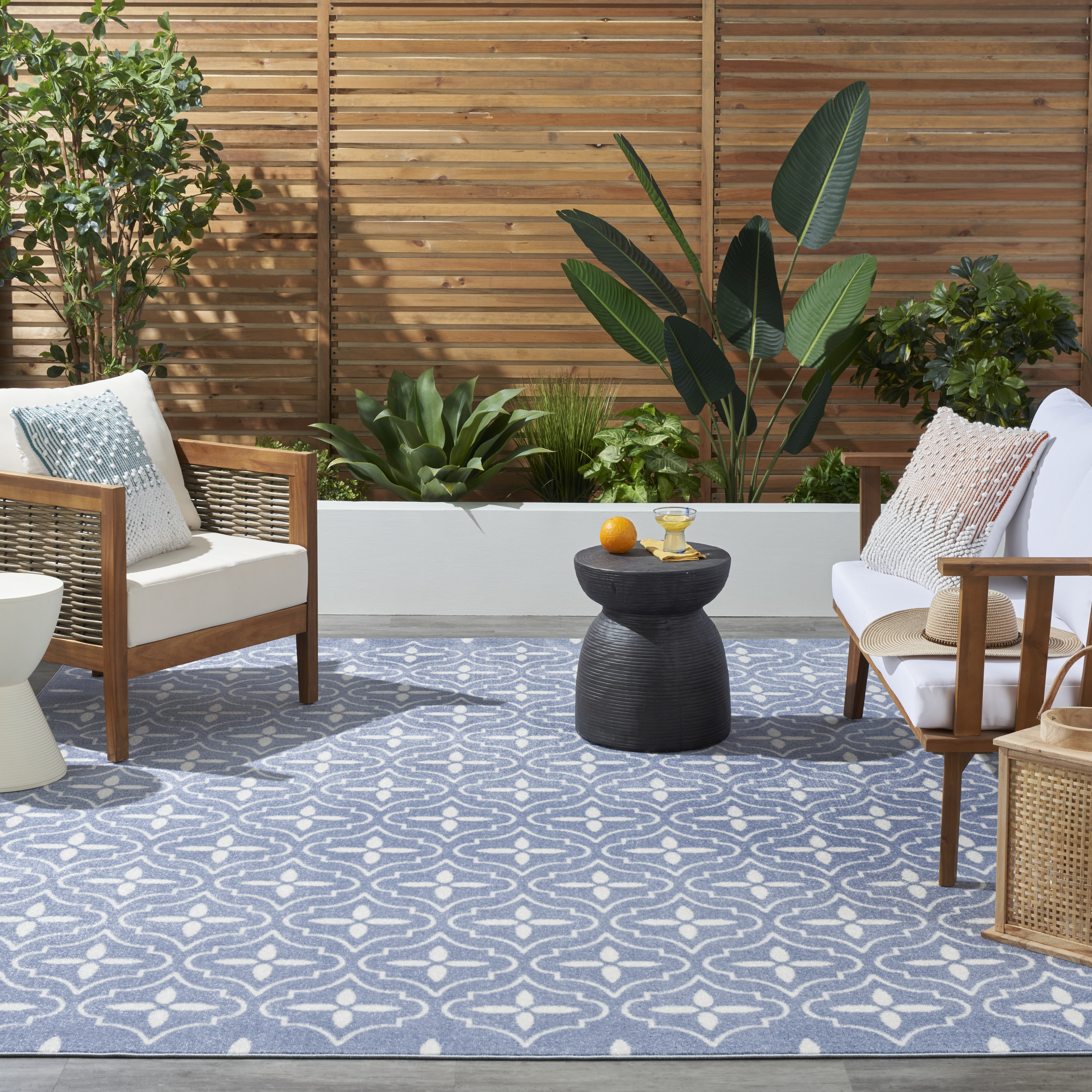 Nourison Nourison Essentials 8' x 10' Blue Ivory Modern Rug