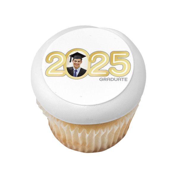 Gold 2025 Graduate PhotoCake® Edible Image® Frame