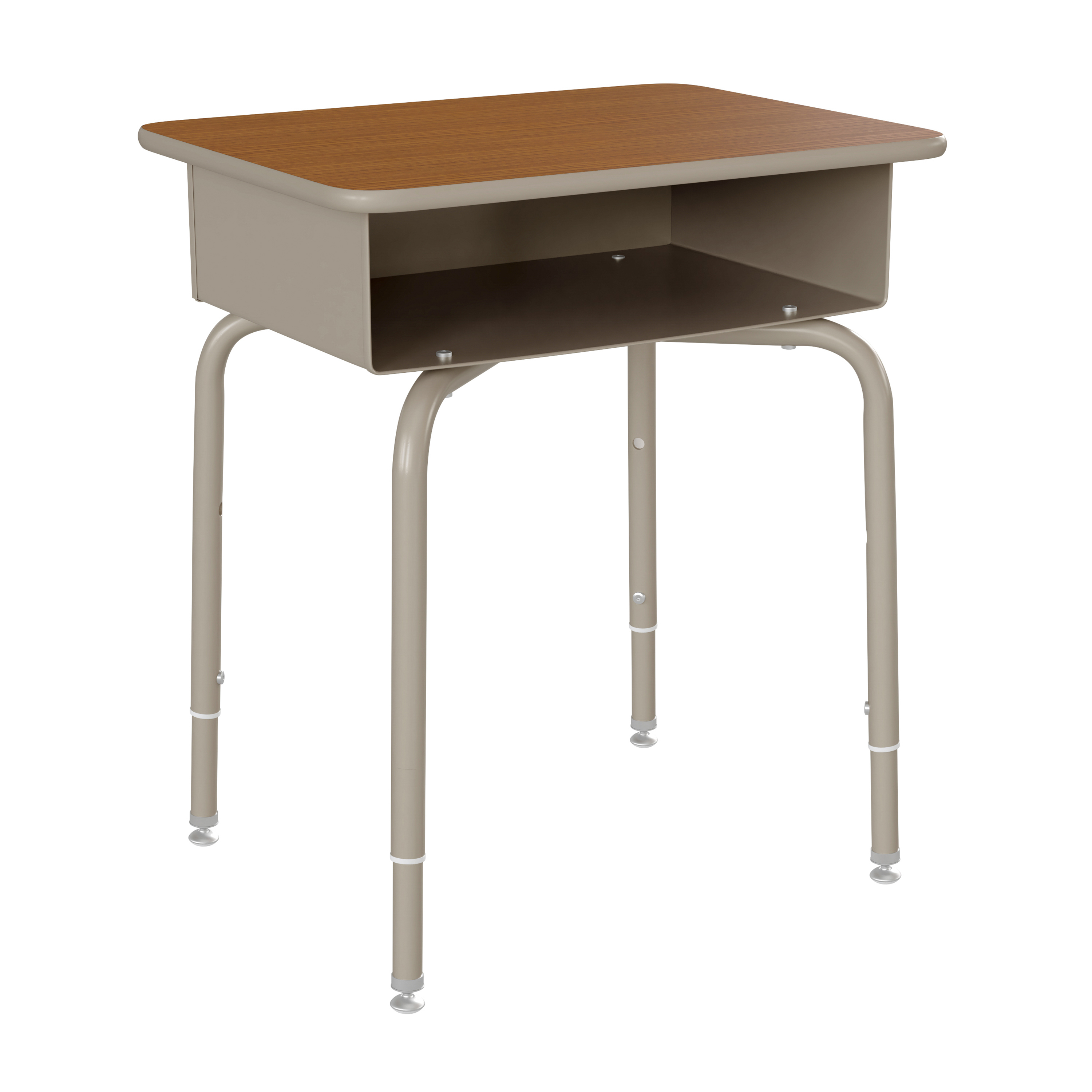 Jacobs Desk/Chair Set with Metal Open Front Storage Box, Gray Granite Desktop...