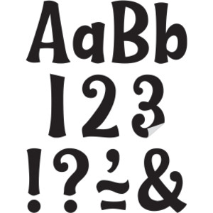 Black 4" Wild Whimsy Self-Adhesive Letters, 222 Pieces