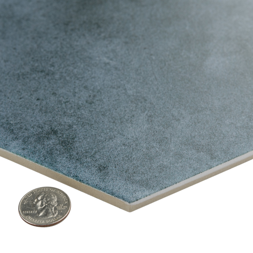Matter Hex Blue 7-7/8 in. x 9 in. Porcelain Floor and Wall Tile