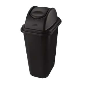 Rubbermaid Commercial, Square, Resin, 7 gal, Black, Receptacle Lid