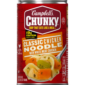 Campbell’s® Chunky® Classic Chicken Noodle Soup, 18.6 oz Can (12 Pack)