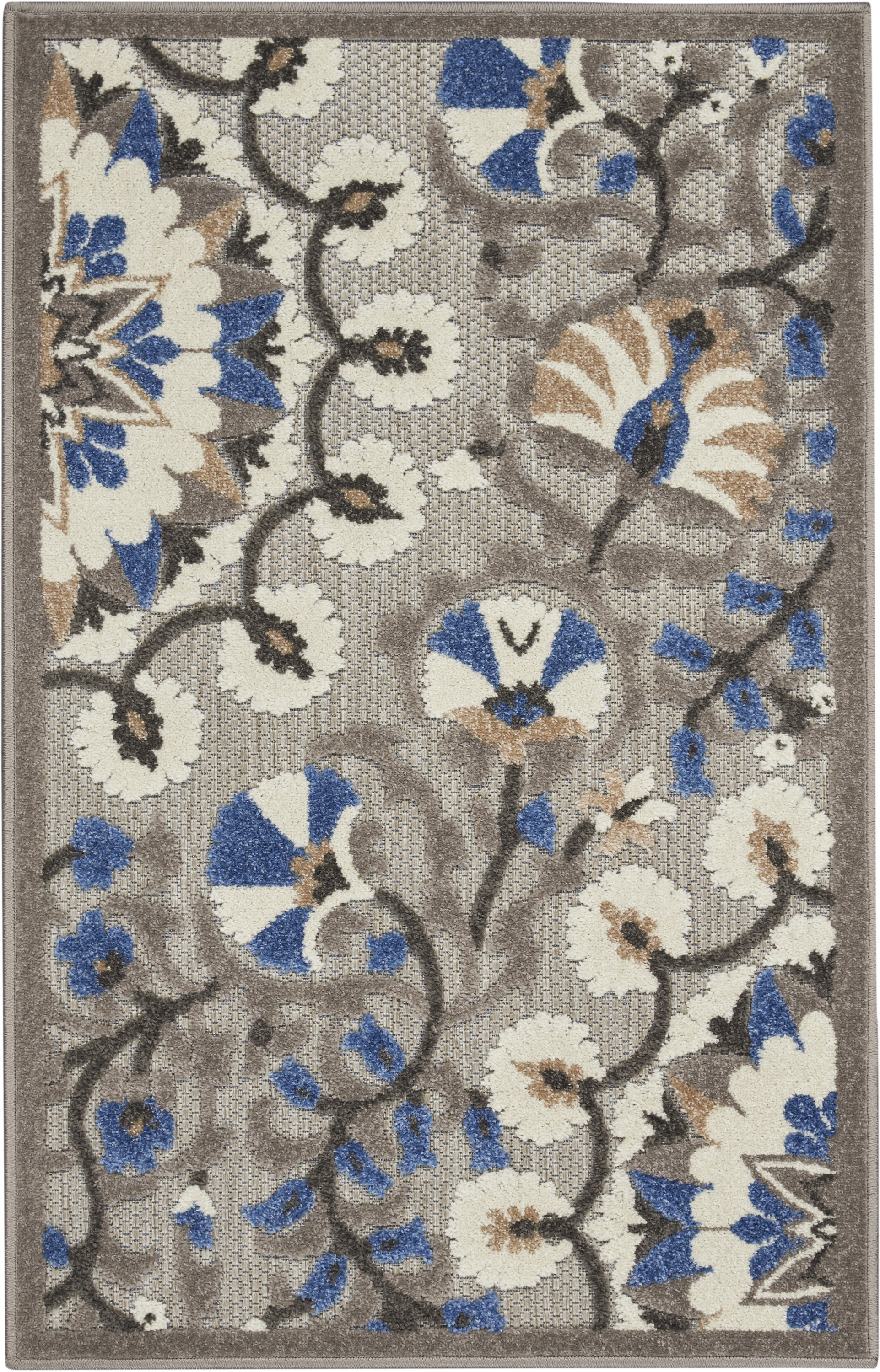 Nourison Aloha 2' x 3' Grey Multicolor Transitional Rug