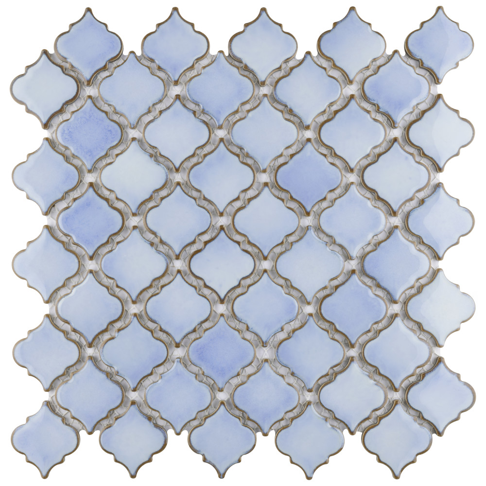 Hudson Tangier Frost Blue 12-3/8 in. x 12-3/8 in. Porcelain Mosaic Tile