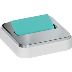Note Dispenser for 3 in x 3 in Notes, White Base with Steel Top
