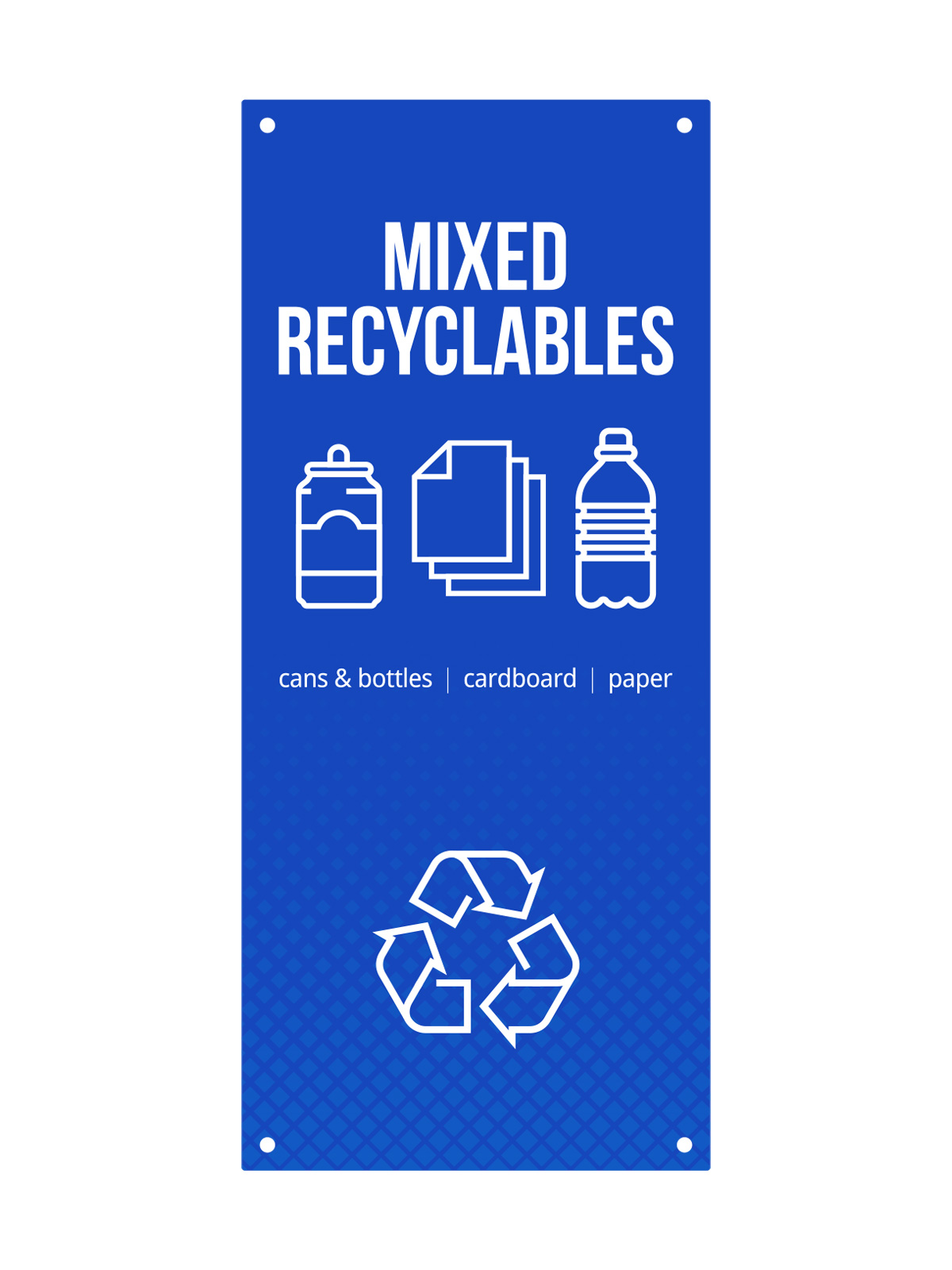 FUSION – Sign – Door – Mixed Recyclables – Blue