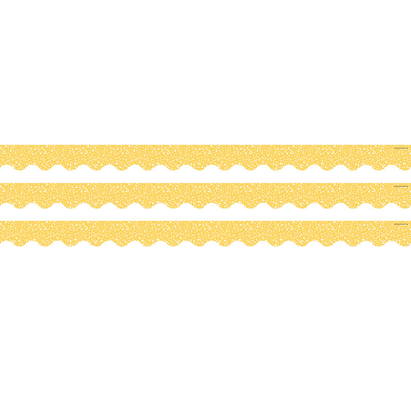 Composition Yellow Scalloped Border Trim, 35 Feet Per Pack, 3 Packs