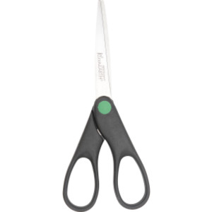 Recycled Stainless Steel Scissors, Straight Handle, Black, 7 in