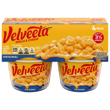 Velveeta Shells & Cheese Original Microwavable Shell Pasta & Cheese Sauce, 4 ct Pack, 2.39 oz Cups
