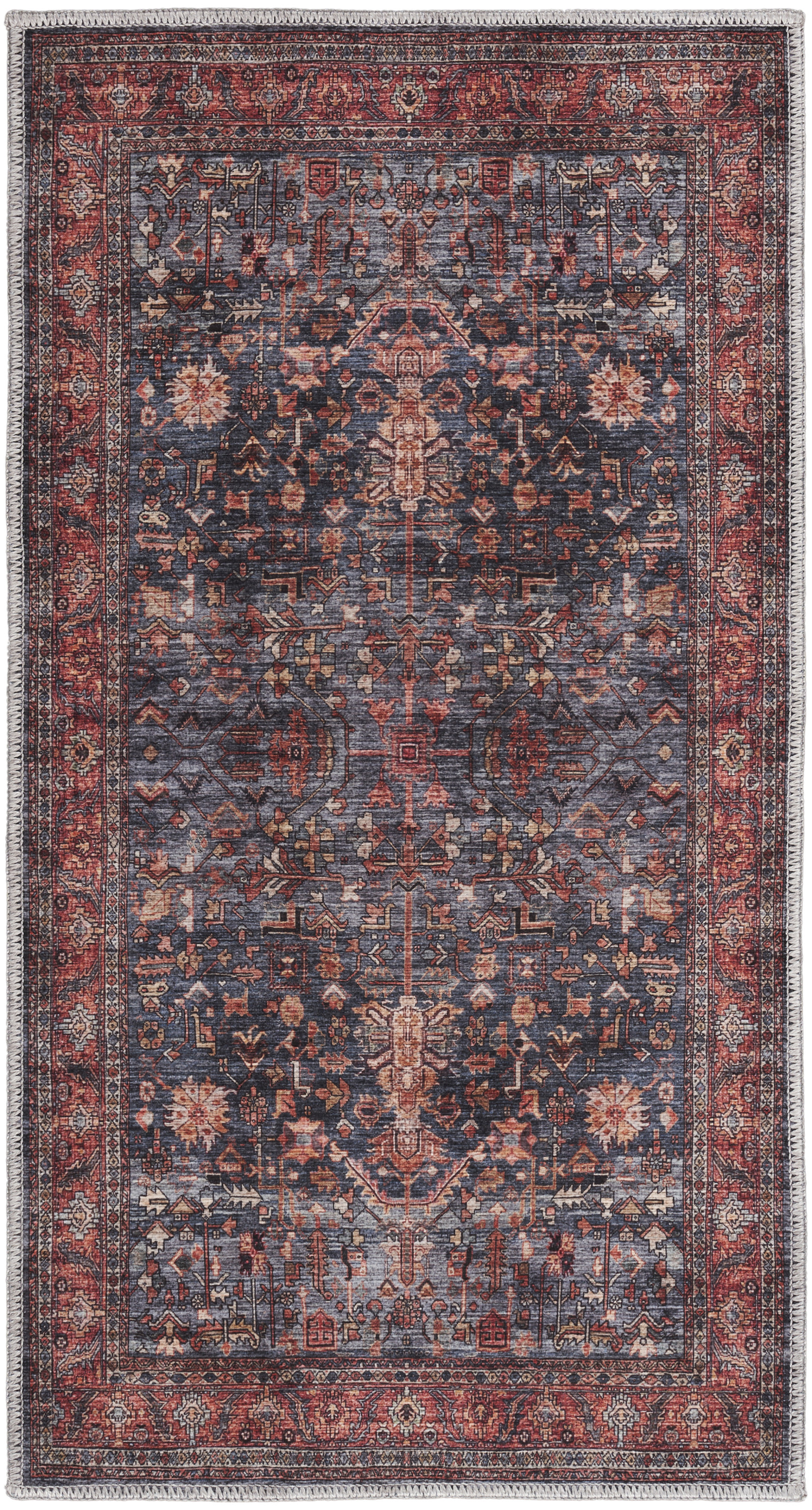 Nourison Grand Washables 2' x 3'9" Navy Brick Vintage Indoor Rug