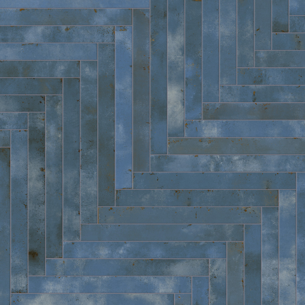 Phoenix Blue 1.88x17.75 Rectangle Porcelain Floor and Wall Digital Pattern