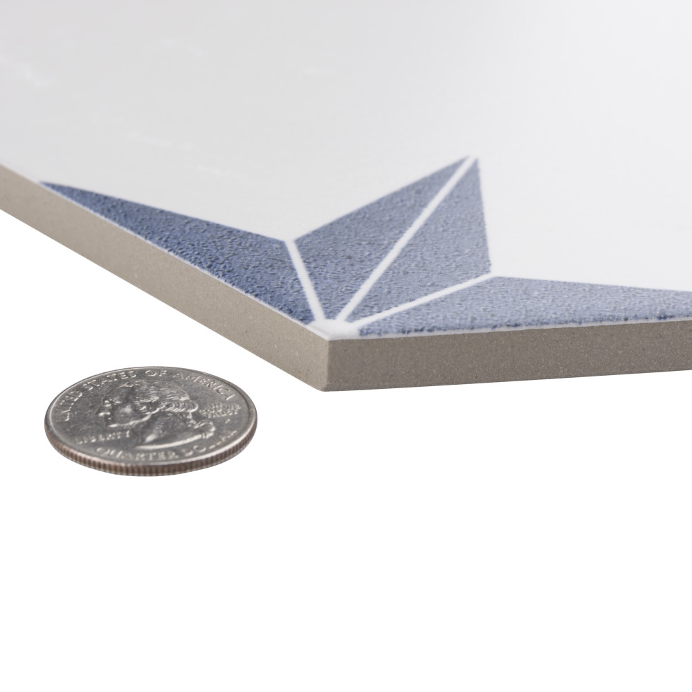 Stella Hex Azul 8-5/8 in. x 9-7/8 in. Porcelain Floor and Wall Tile