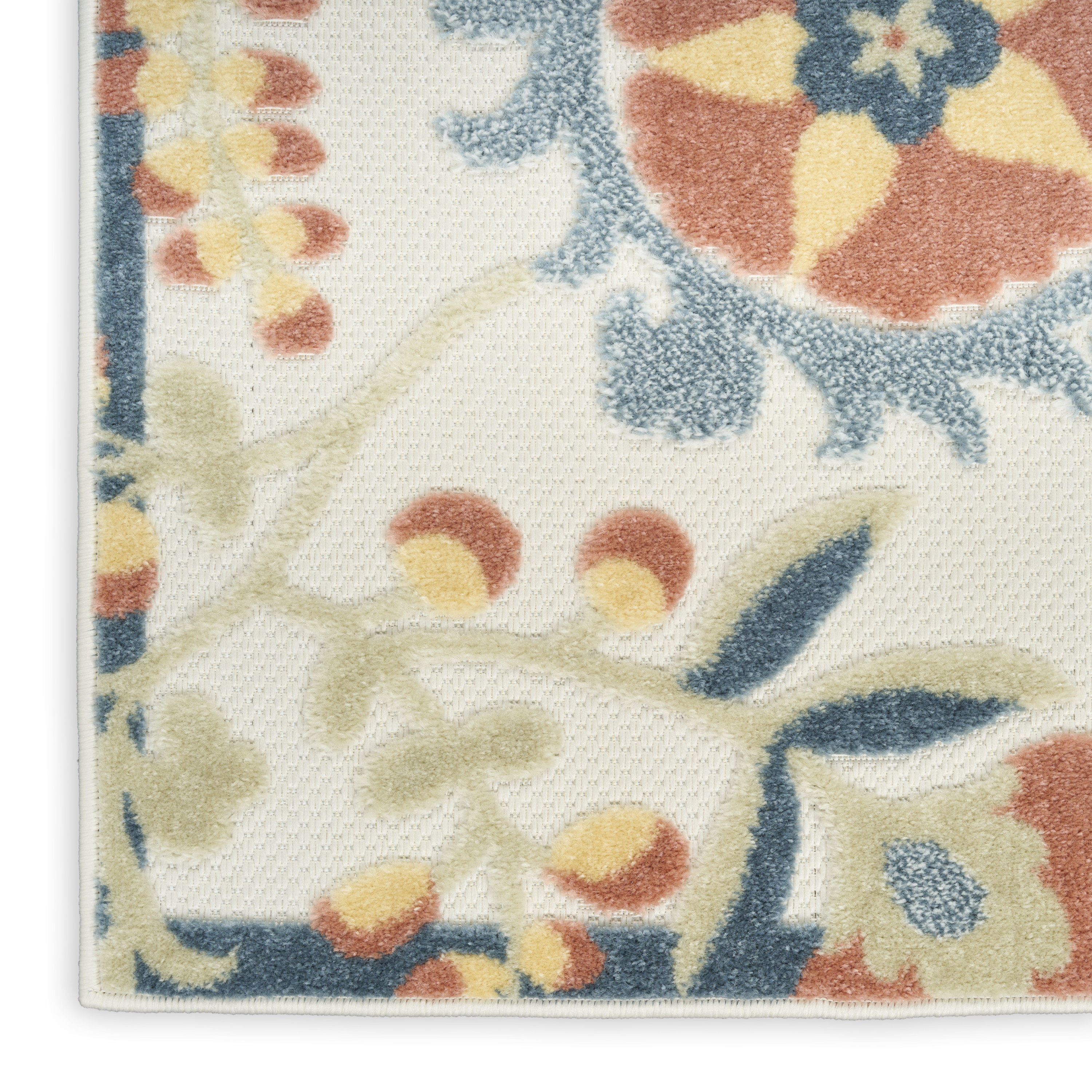 Nourison Aloha 5'3" x 7'5" Grey Multicolor Farmhouse Rug