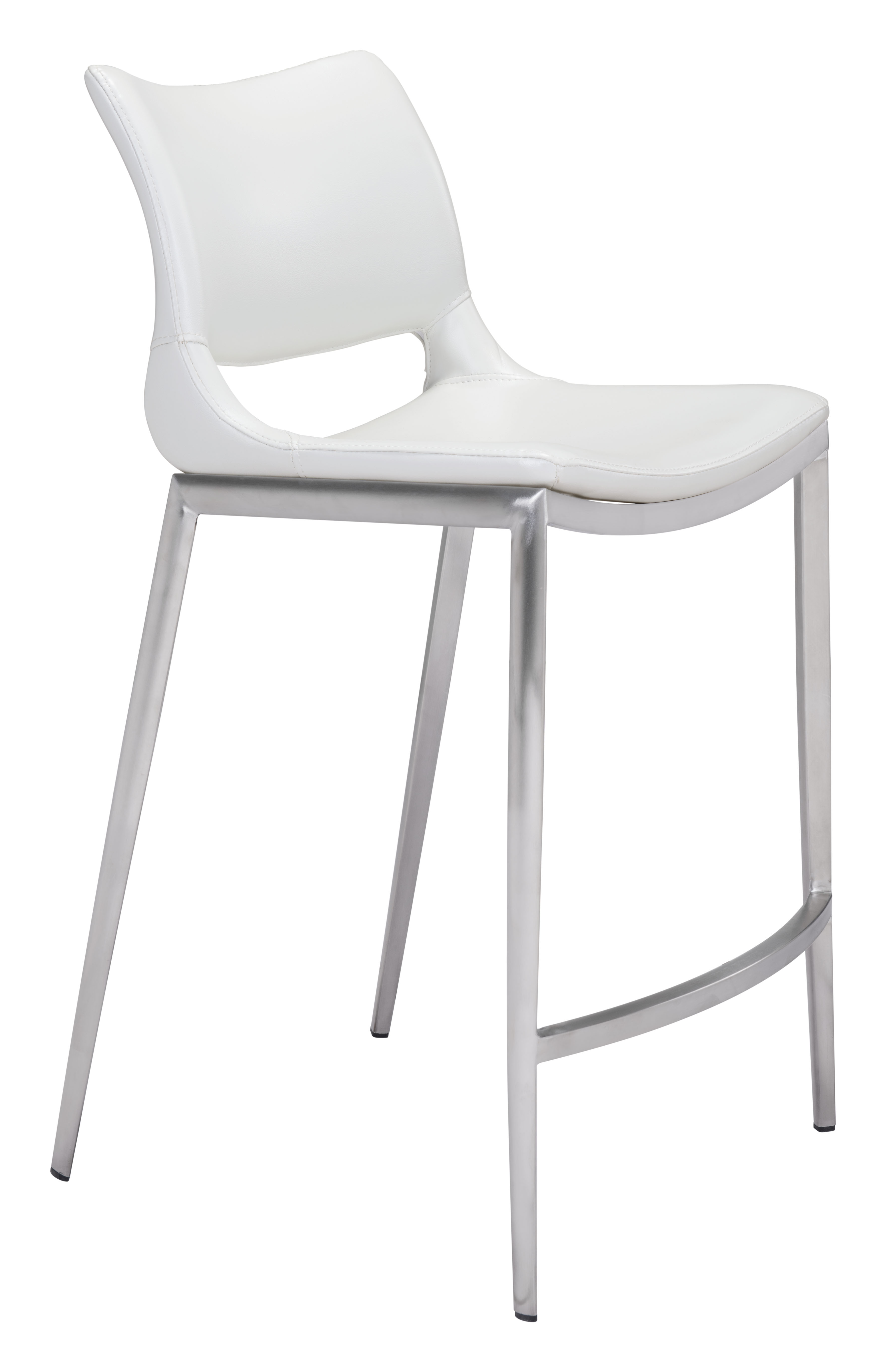 Ace Counter Stool (Set of 2) White & Silver product image